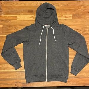 Unisex American Apparel zip hoodie dark Heather grey